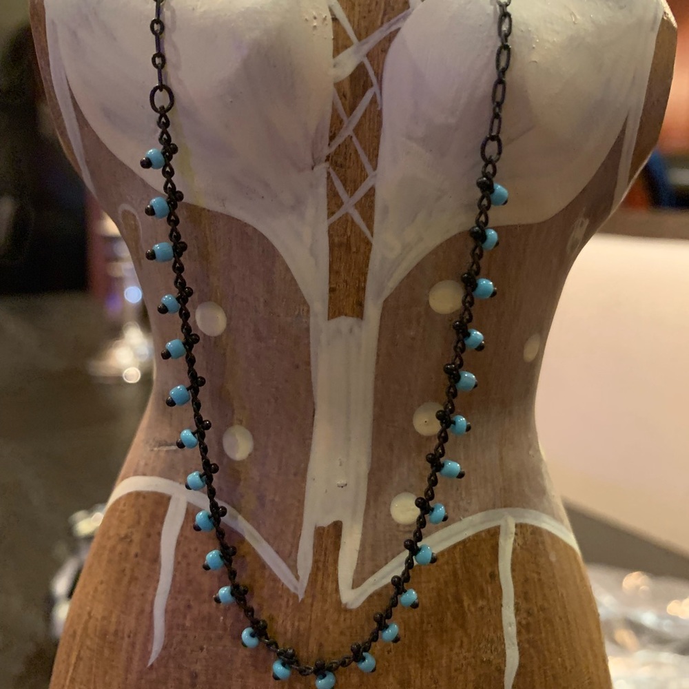 Turquoise bead choker/layering necklace